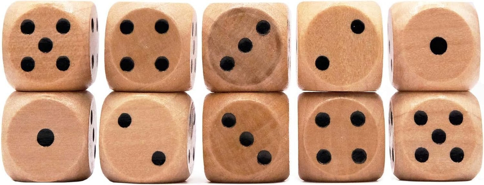 10 Pack Wooden Dice Set – Standard 16mm 6 Sided – Perfect for Board Games and…