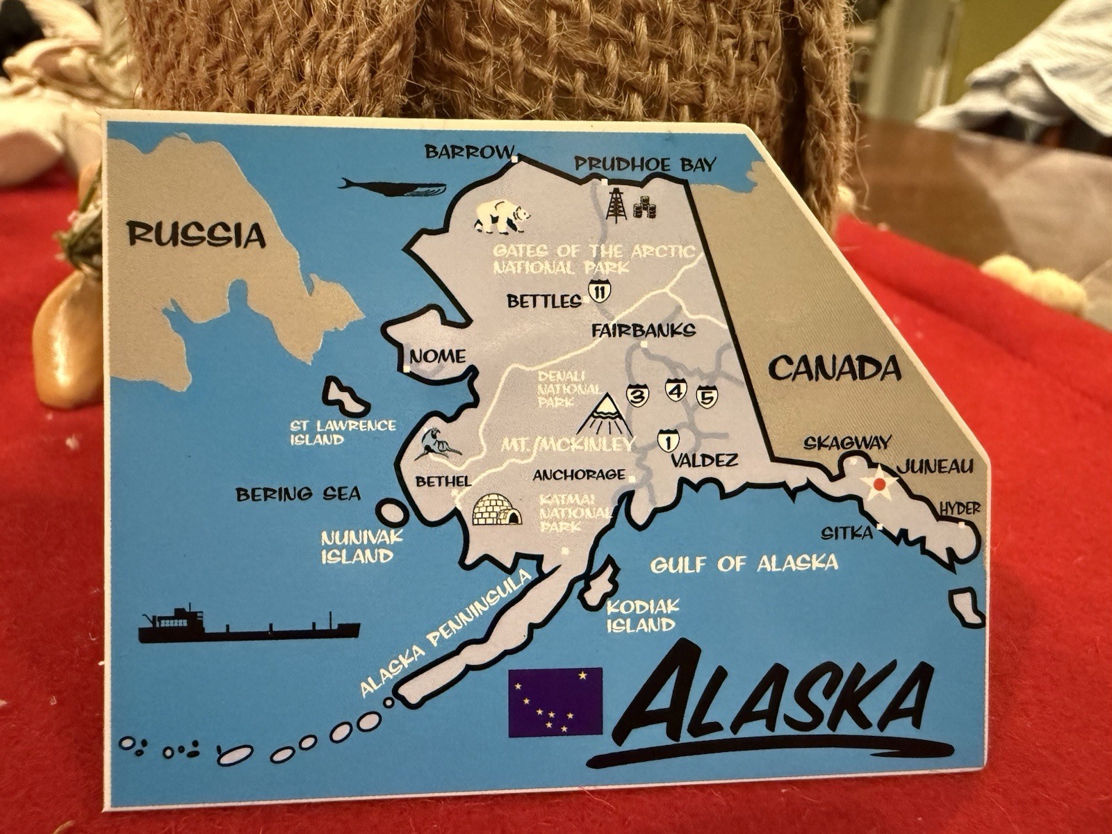USA Magnetic State Puzzle Map Ata-Boy Play-N-Learn Alaska Replacement Piece 1