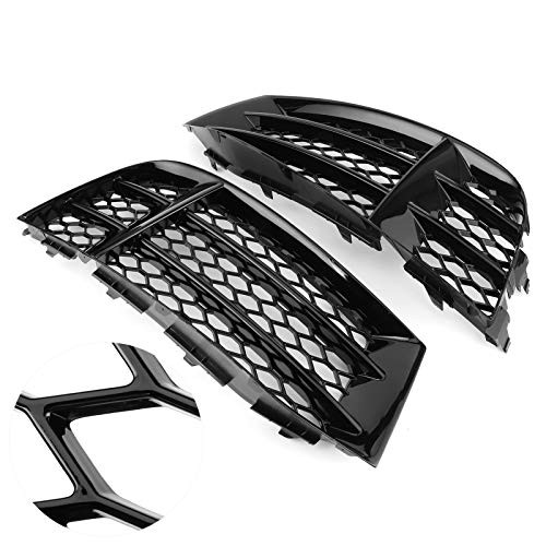 Rs5 Grill,Front Bumper Lower Fog Light Grill Grille Covers Glossy Black