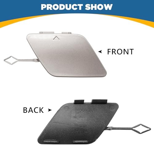 TOPUS Car Front Bumper Tow Hook Cover for Luxury Edition Silver Passenger Side