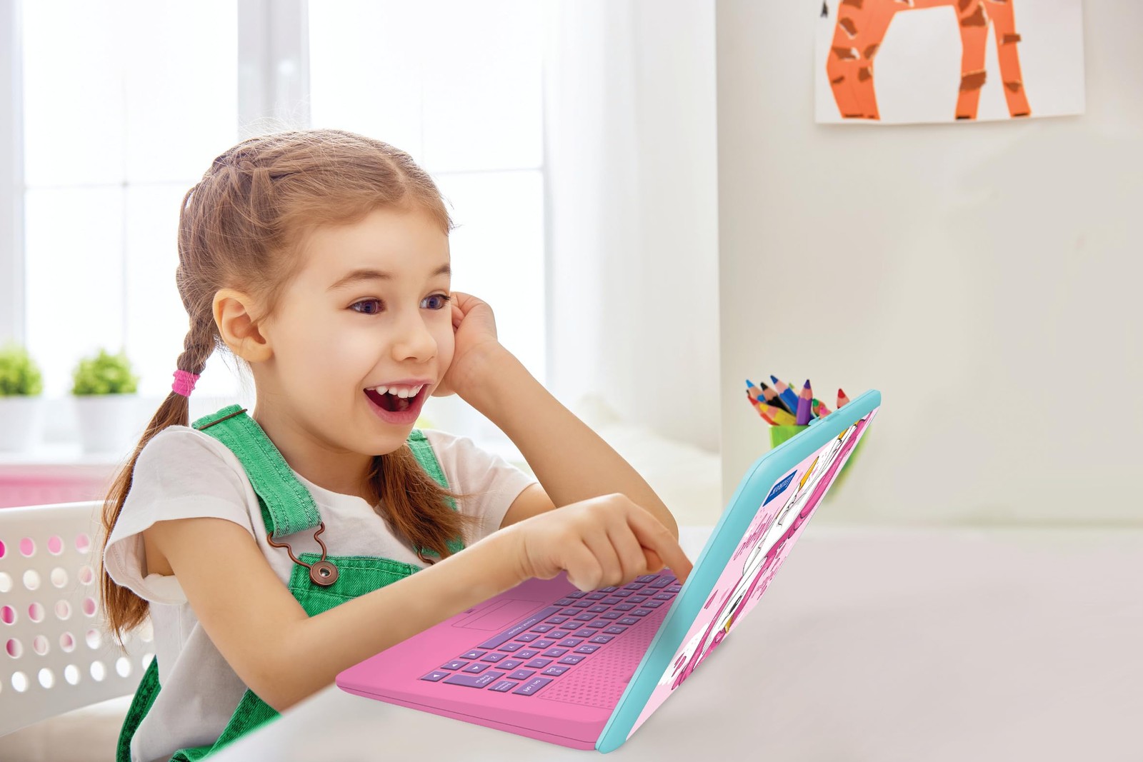 LEXiBOOK – Unicorn Educational and Bilingual Laptop Medium, Purple