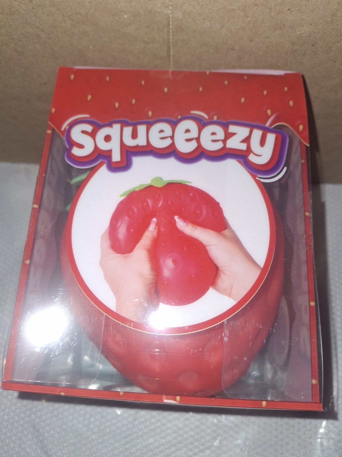 Sunny Days Jumbo Squeezy Strawberry Squishy Toy,New