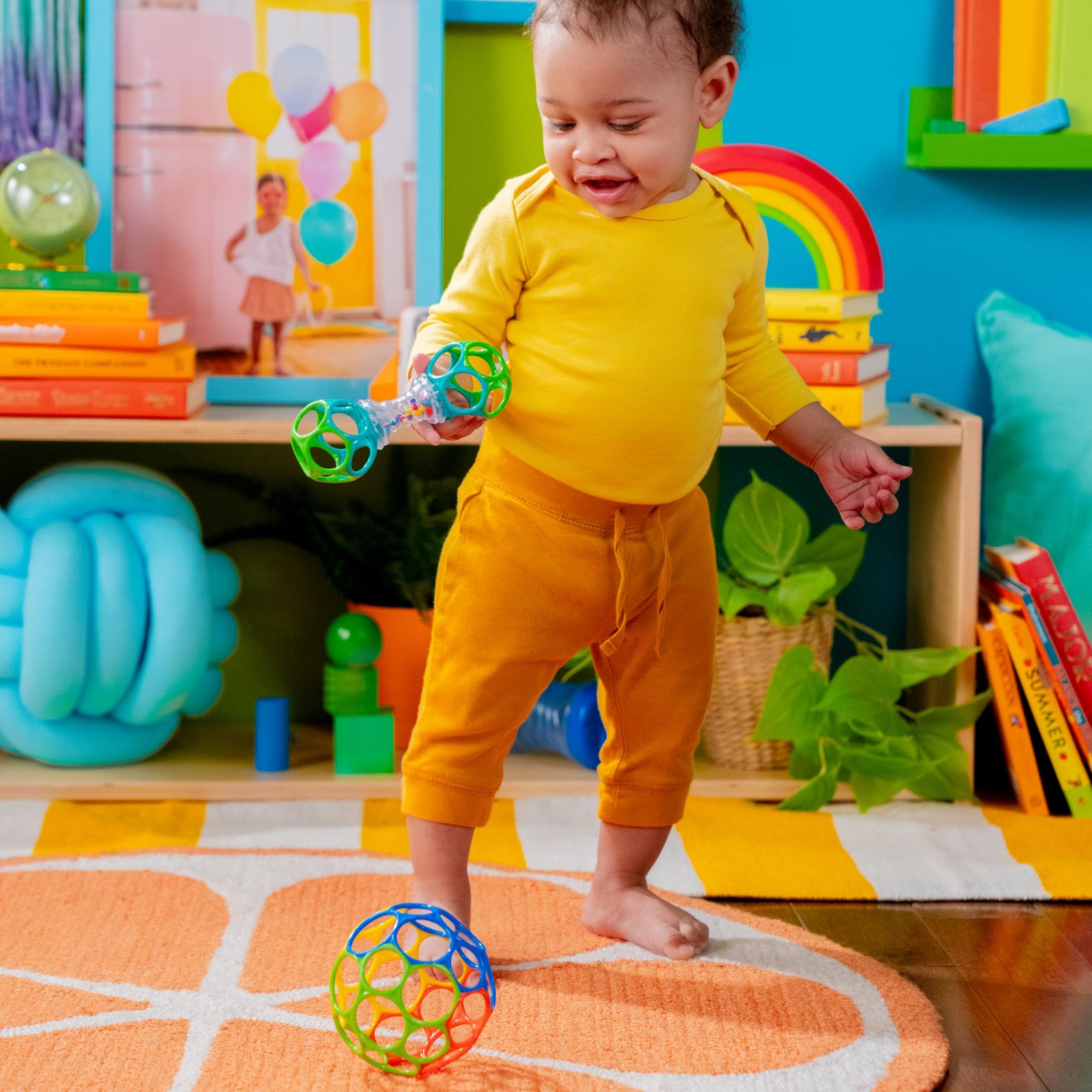 Bright Starts 1 Count (Pack of 1), Easy-Grasp Oball Bundle Gift Set