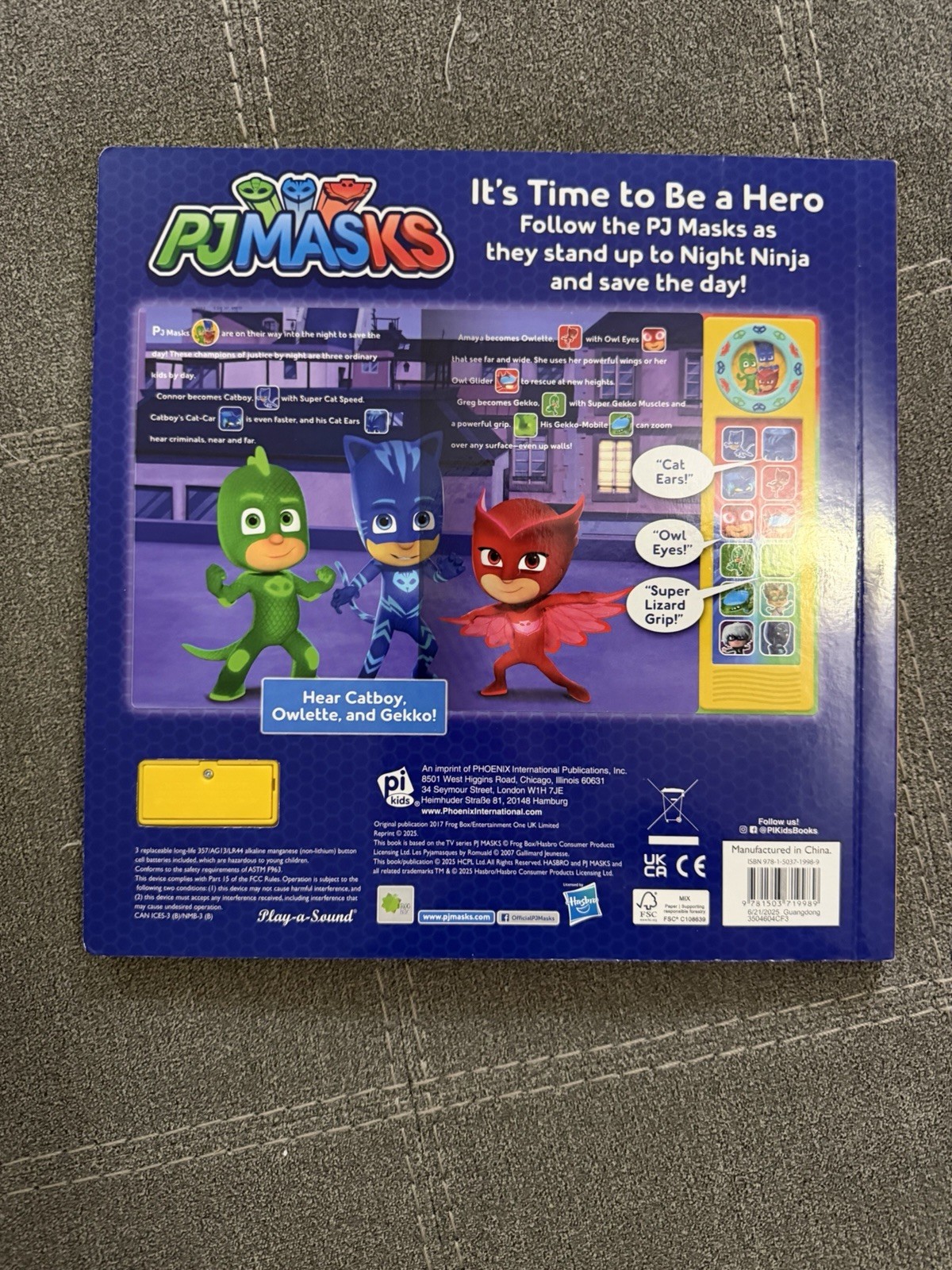 pi kids PJ Masks Play-a-Sound It’s Time To Be A Hero Electronic Learning Book