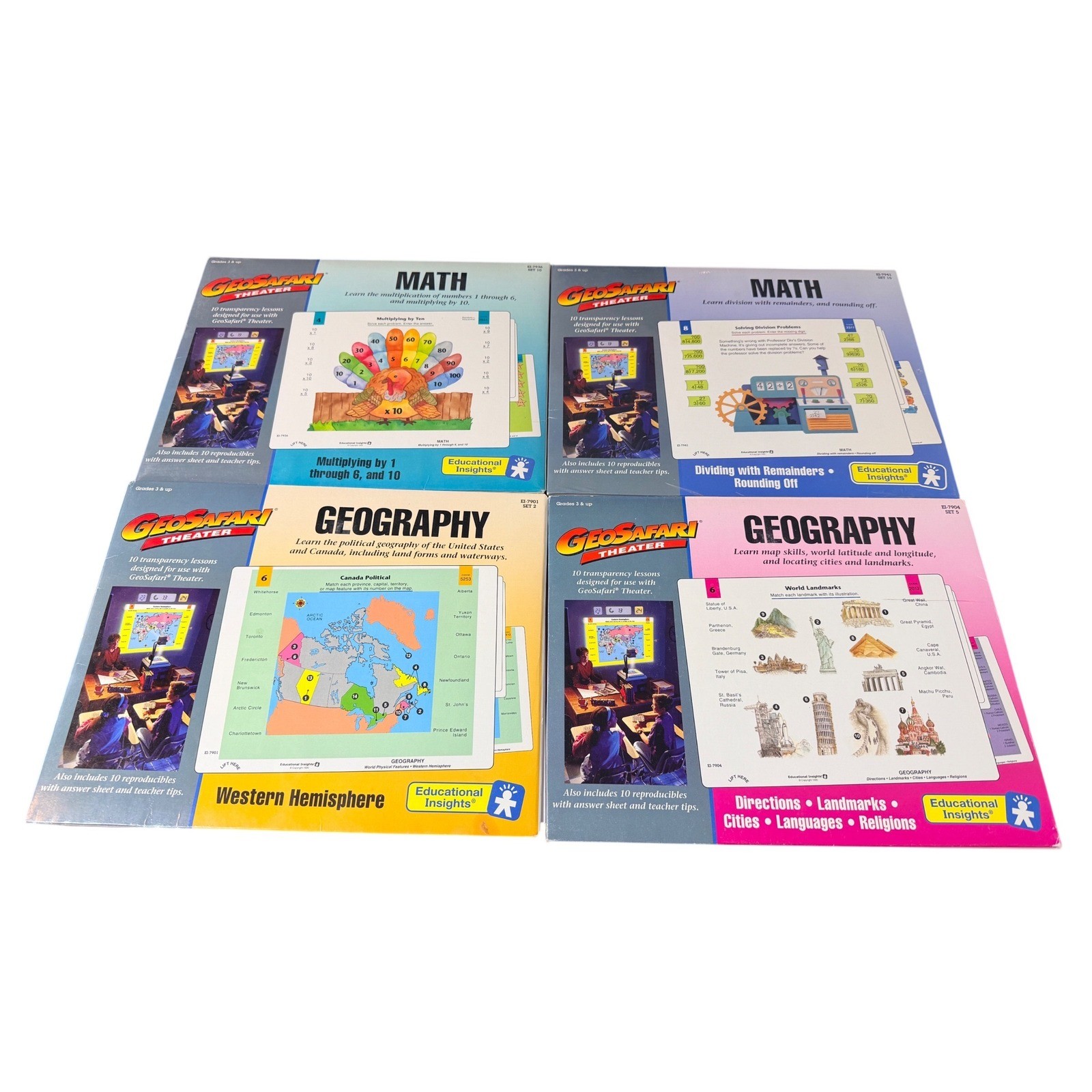 GeoSafari Theater Educational Set of 4 Math Sealed Geography Lessons