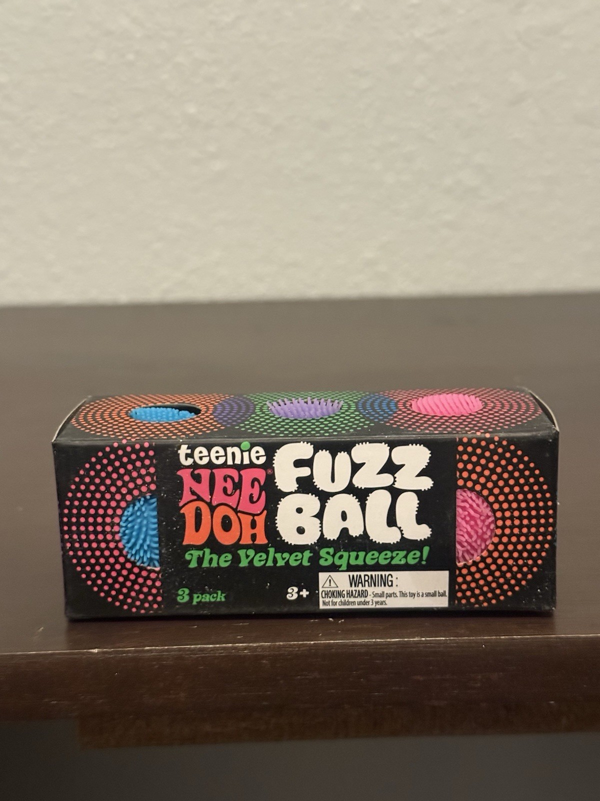 NeeDoh Teenie Fuzz Ball 3 Pack Mini Nee Doh Fuzzball AUTHENTIC Pink Blue Purple