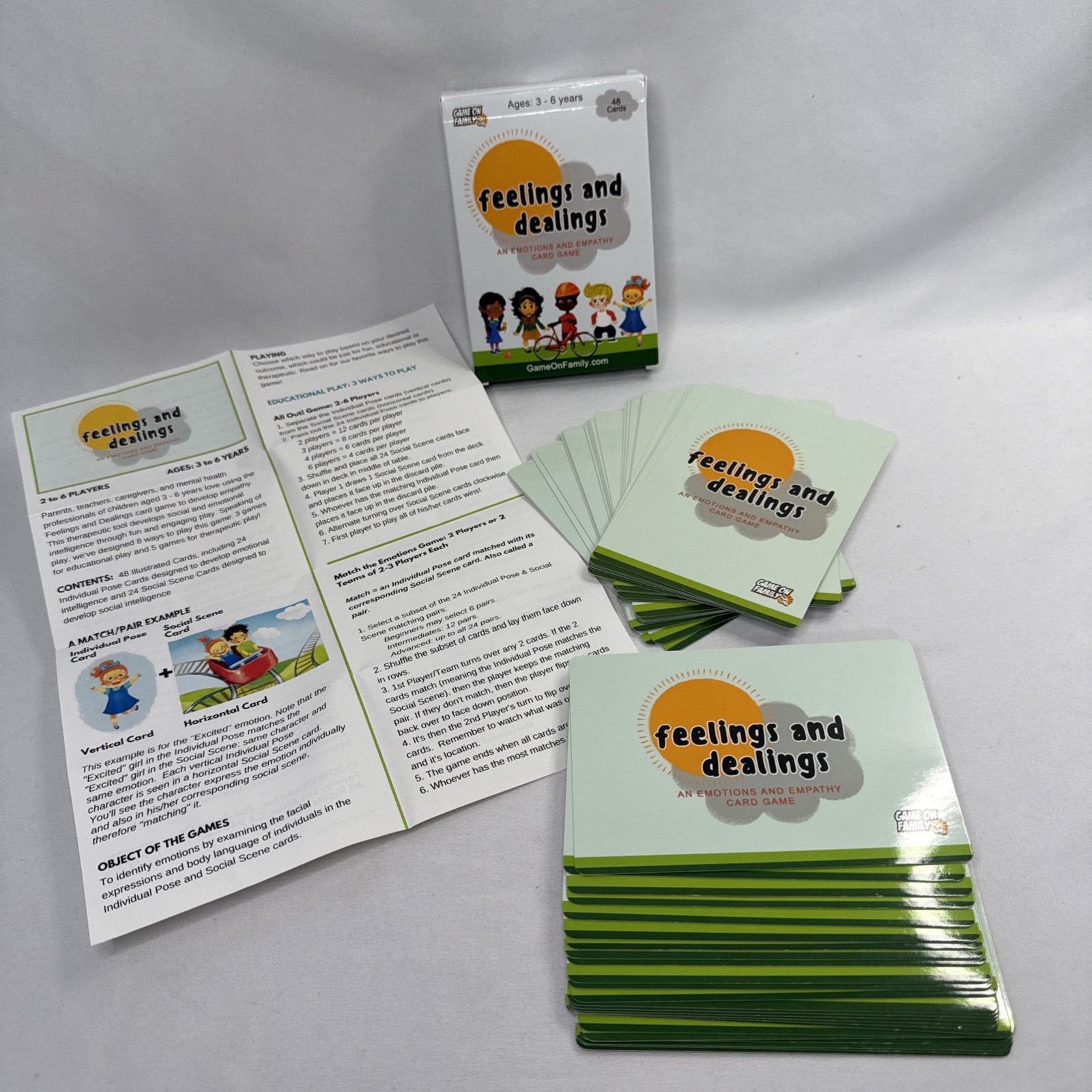 Game On Family Feelings and Dealings An Emotions and Empathy Card Game Age 3-6