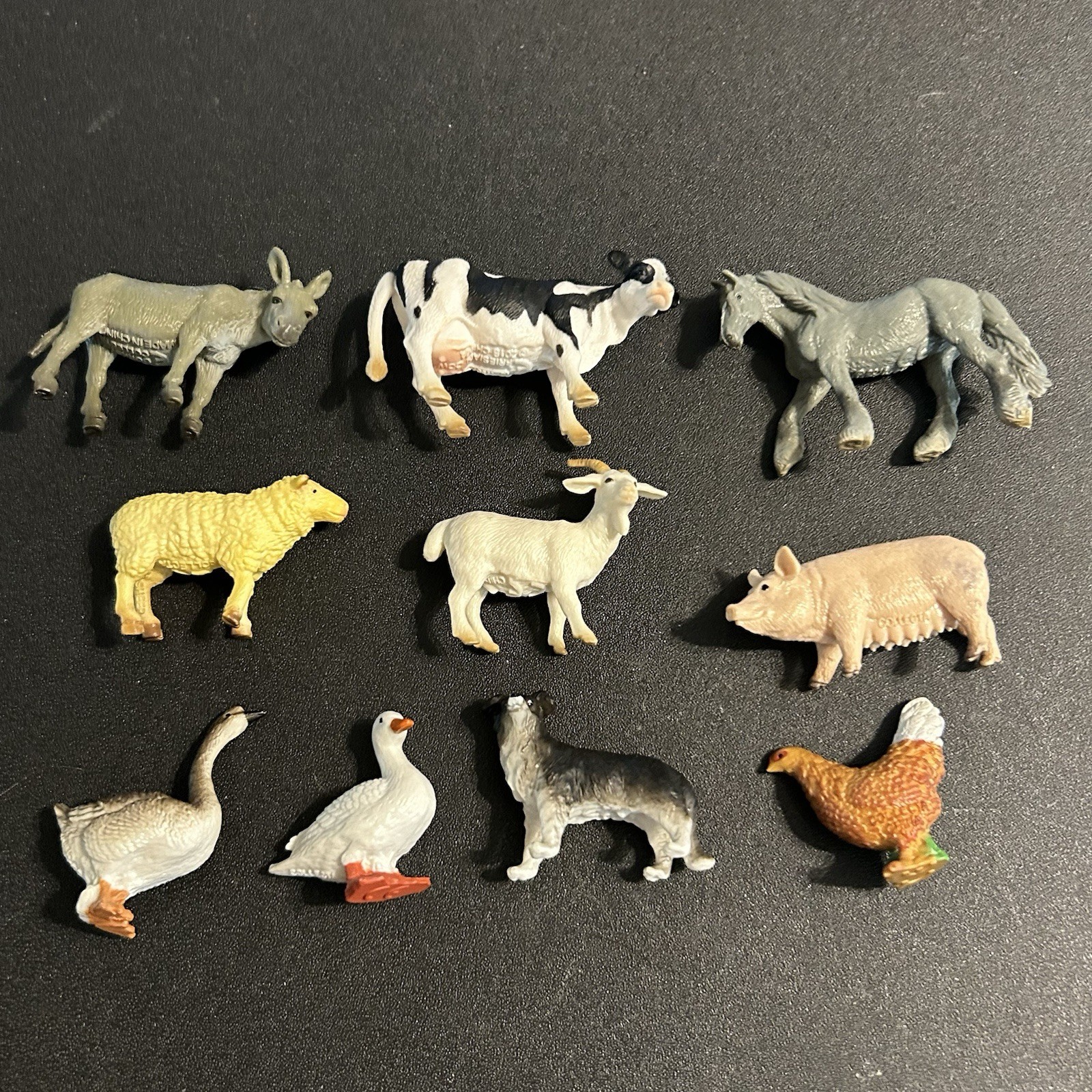 10 CollectA Play Farm Animals Donkey Horse Pig Cow Chicken Geese Goat Sheep Dog