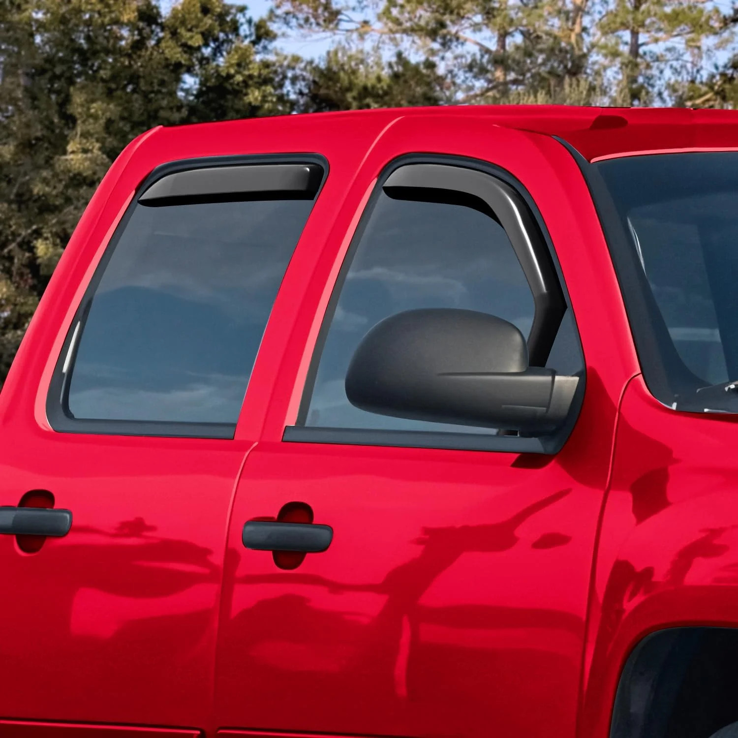Voron Glass in-Channel Extra Durable Rain Guards for Trucks Chevrolet (Chevy) Si