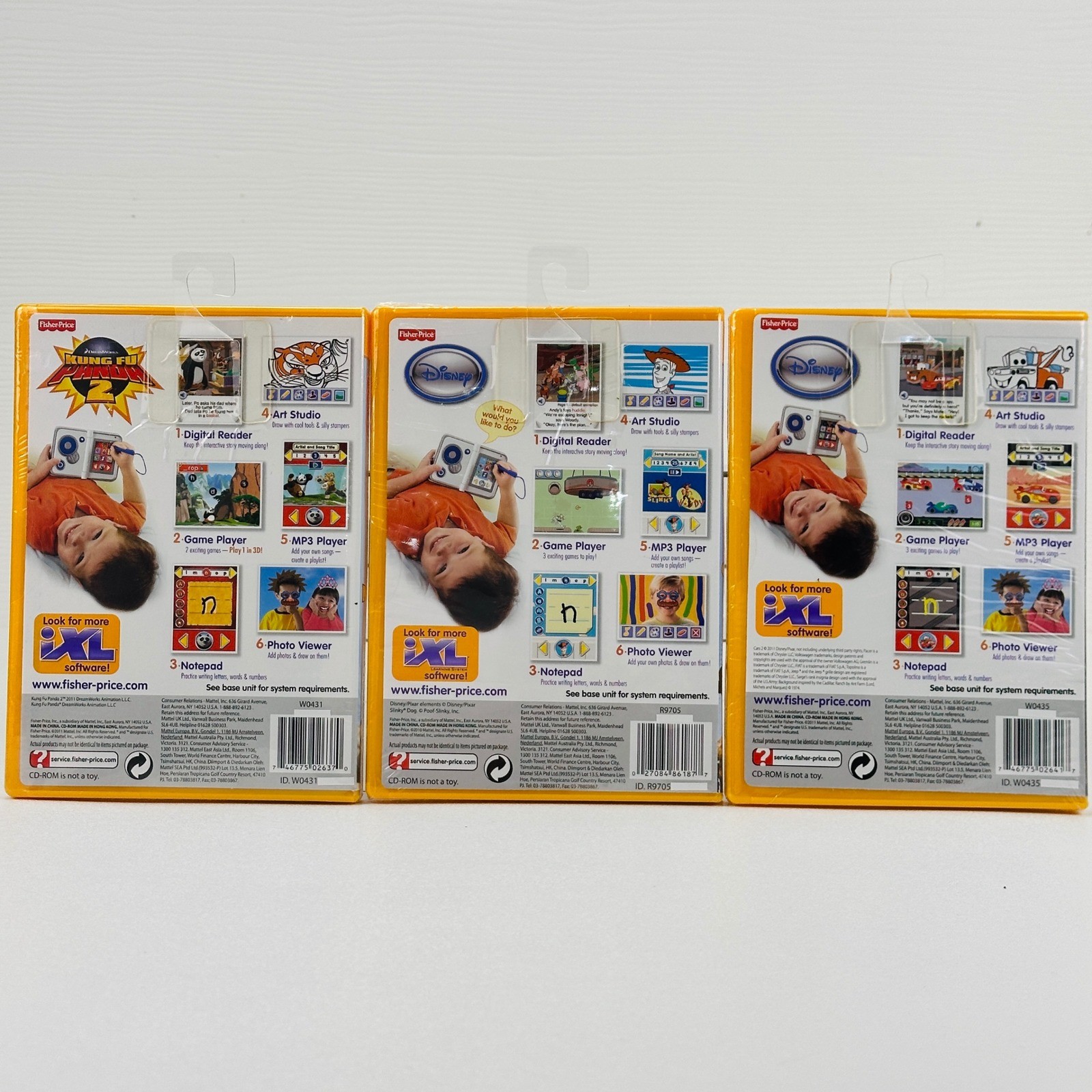 Fisher-Price iXL Learning Software Toy Story 3 Cars 2 Kung Fu Panda 2 NEW 3-7yrs