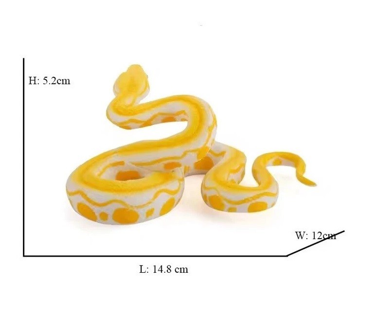 Golden Python Snake Animal Figure Toy PVC Doll Small Figurine Birthday Gifts