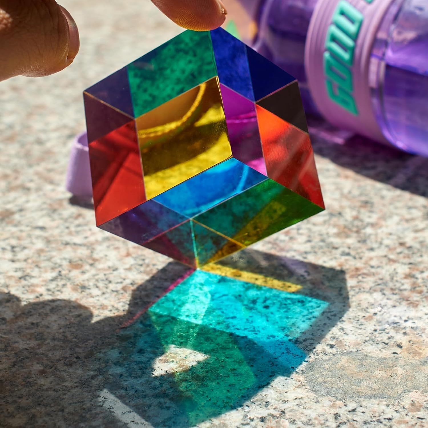 CMY Color Cube, 2.75 Inch (70Mm) Mixing CMYK Cube, Colorful Magic Acrylic Prism