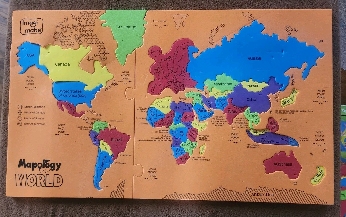 Mapology World Map Puzzle – Includes Country Flags & World capitals FREE SHIP