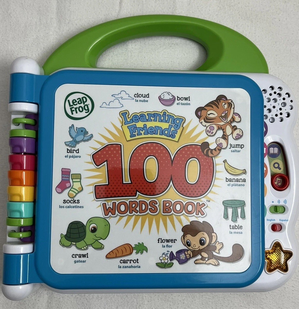 LeapFrog Learning Friends 100 Words Book Electronic Bilingual, Tested & Works