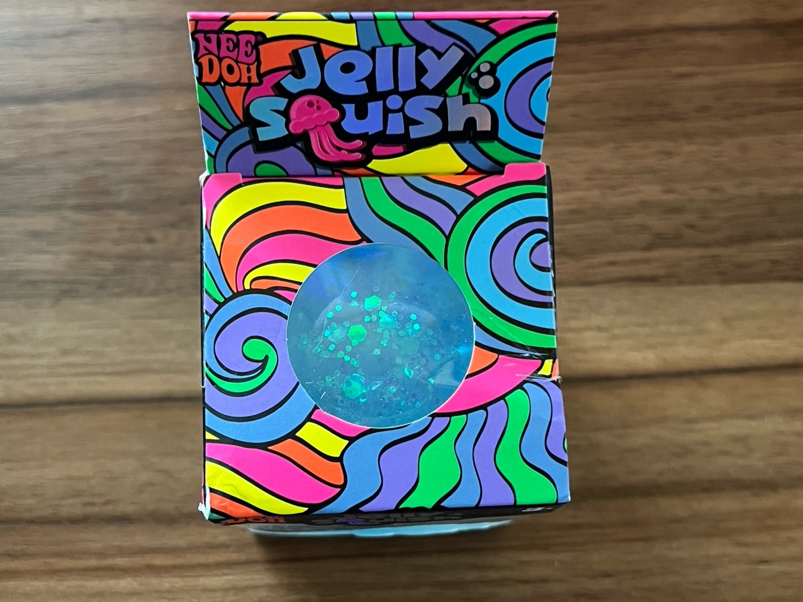 NeeDoh Blue JELLY SQUISH Sparkle Jellyfish Squishy Nee Doh 100% Authentic