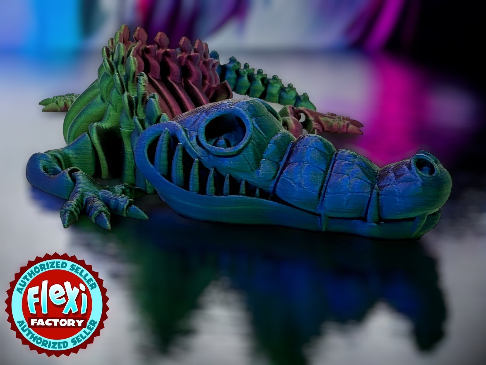 Flexi Alligator/ Crocodile Articulated 3D Printed Fidget Toy. Authorized Seller