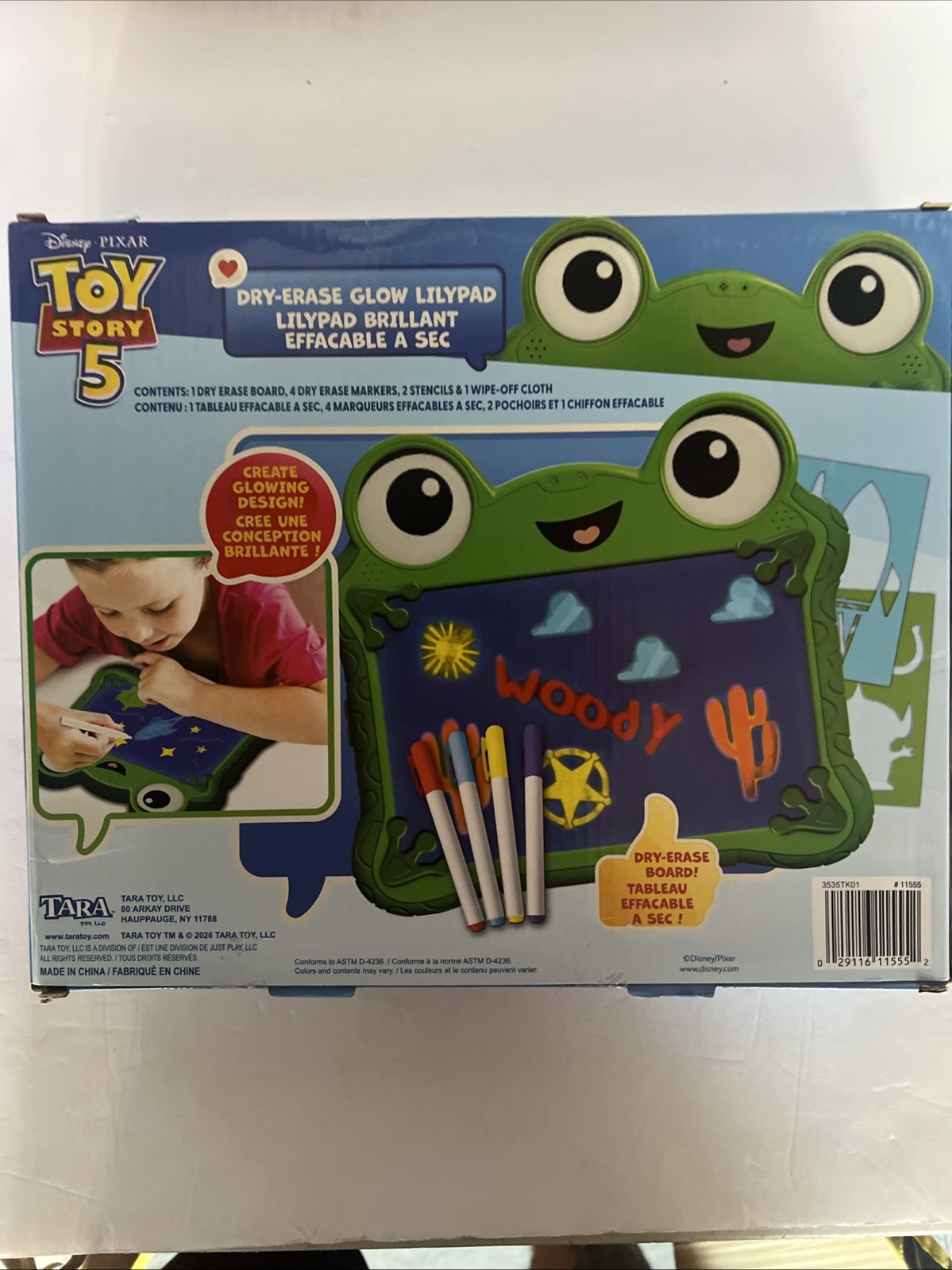 Toy Story 5 Lilypad/Pixar Dry Erase Glow in the Dark Drawing Board, In hand