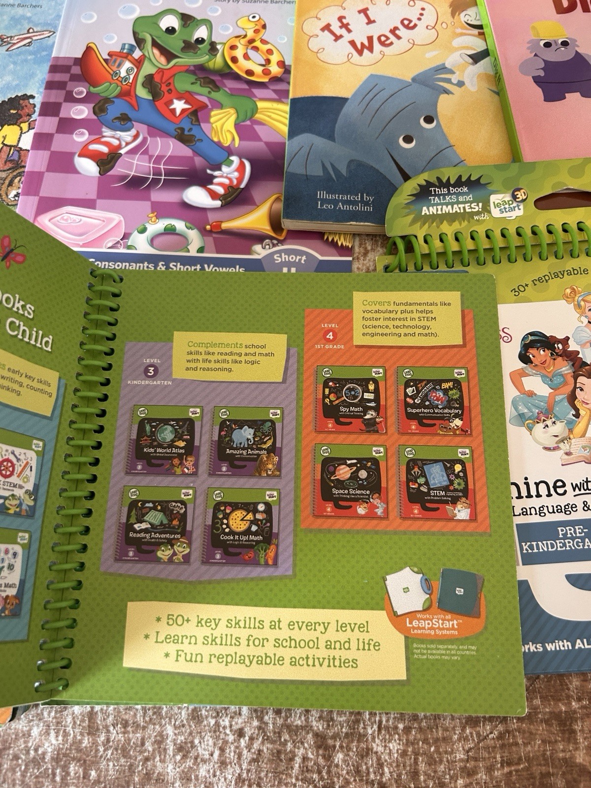 LeapFrog LeapStart Learn to Read and Activity Book Lot Set of 10 Mixed Lvl 727