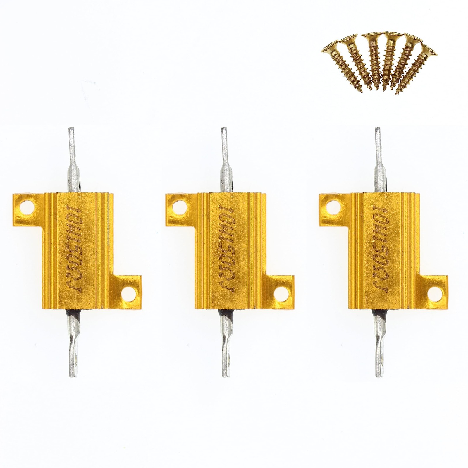 3 Pieces 10W 150 Ohm High Power Aluminum Housed WireWound Resistor with Screws