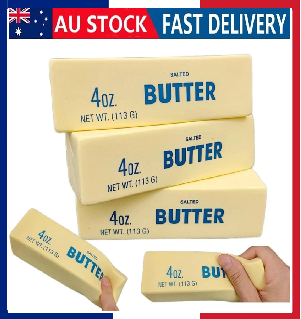 3PCS Butter Stick Squishy Fidget Toy Soft Stress Relief ADHD Anxiety Squeeze AU