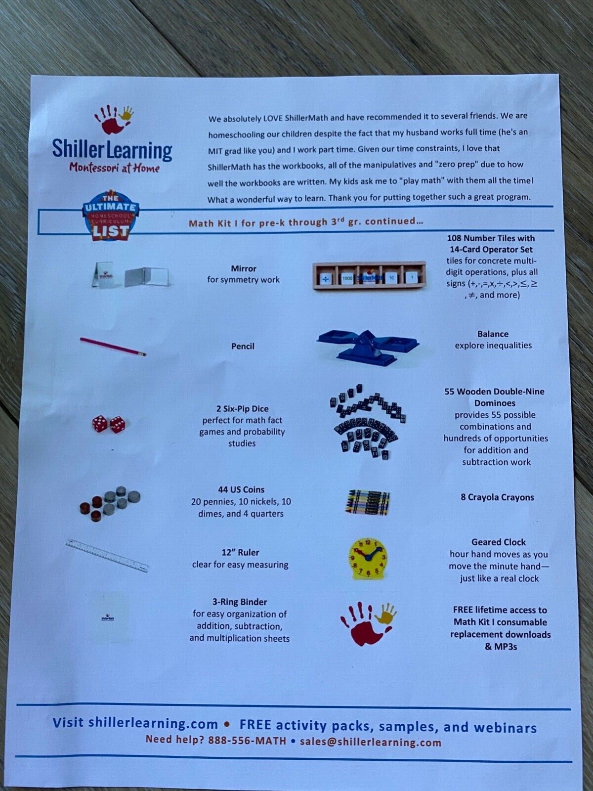 Shiller Learning Montessori at Home- Shiller Math Kit 1
