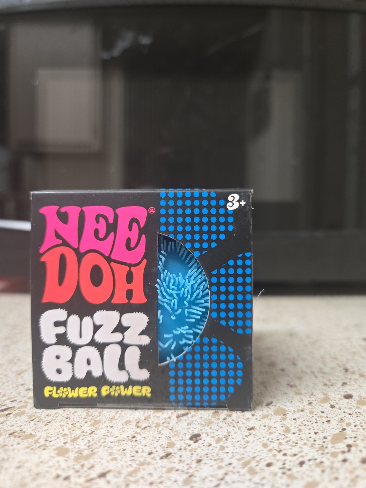 Blue Needoh FUZZ BALL Flower Power Nee Doh Squish Stress Ball NEE-DOH Fuzzball
