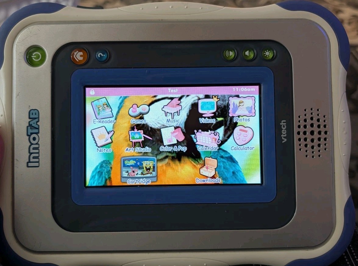 VTech InnoTab learning Tablet TESTED Bundle w/ Case SpongeBob game 4GB SD card