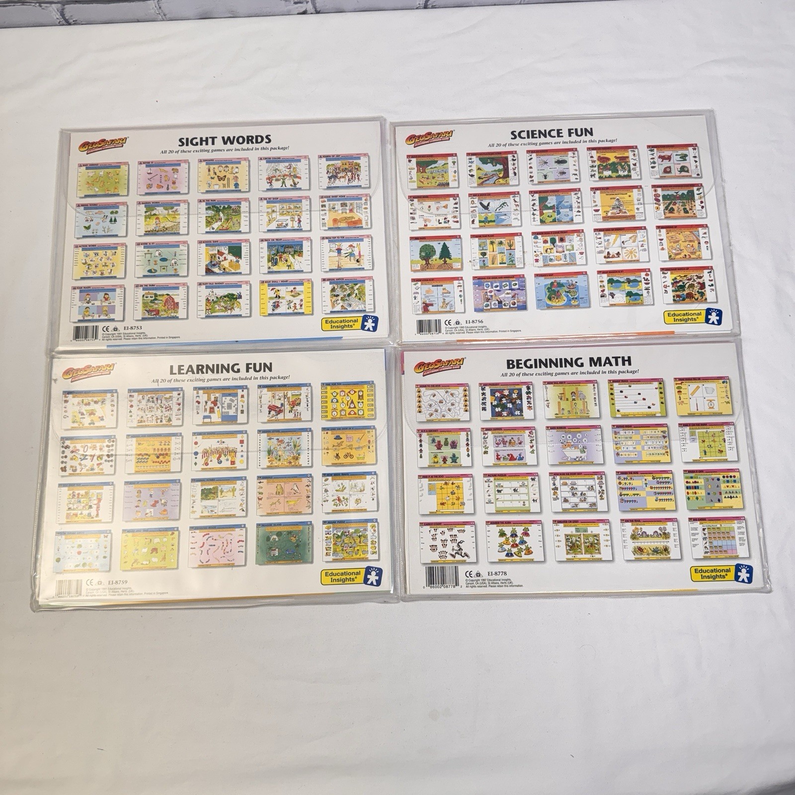 Vintage GEOSAFARI Electronic Learning Game Card Sets Science Math Words Learning