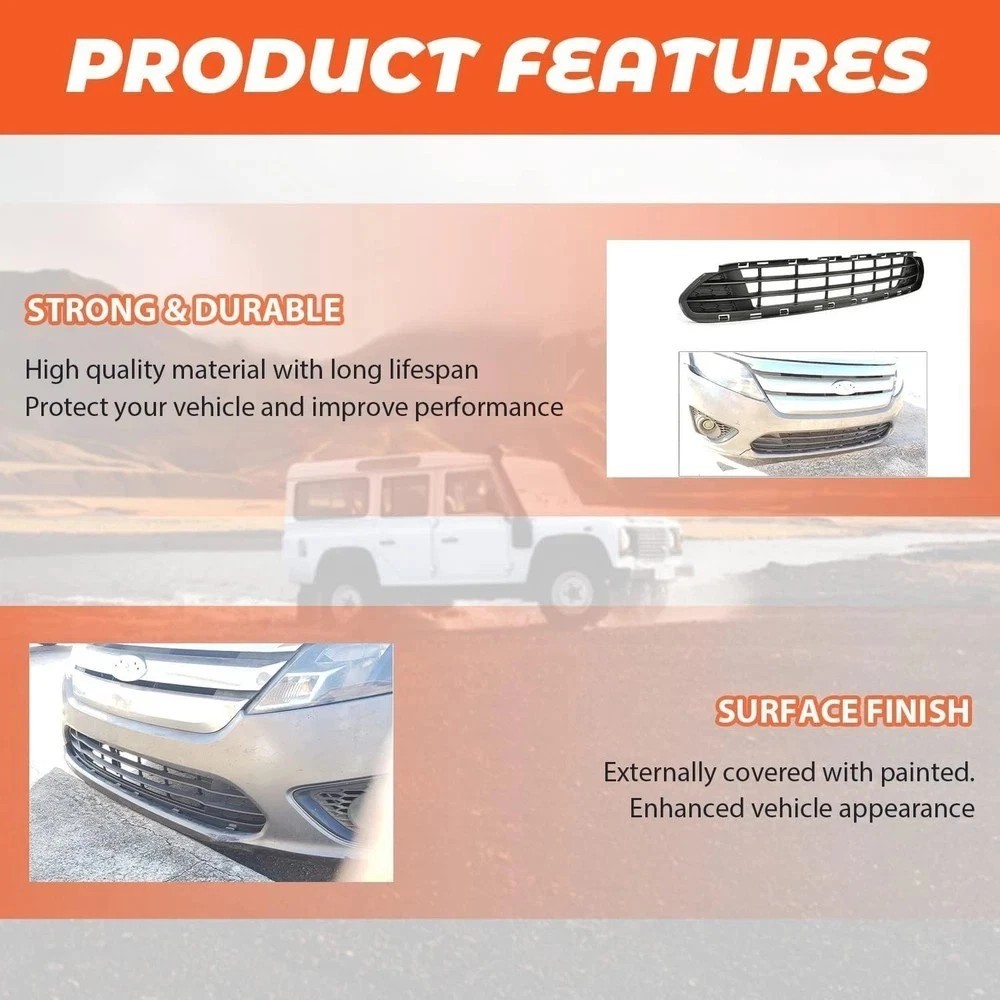 Front Bumper Lower Grille Compatible with 2010-2012 Ford Fusion Hybrid & S & SE