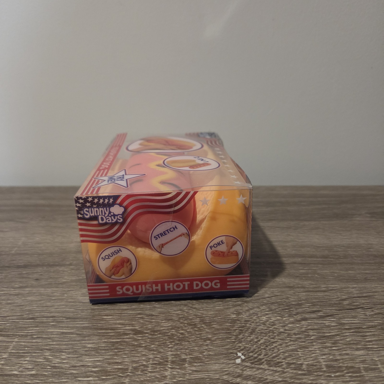 Squishy Hot Dog Squeezy Fidget Toy Sunny Days 2-in-1 Hotdog Stress Relief NEW