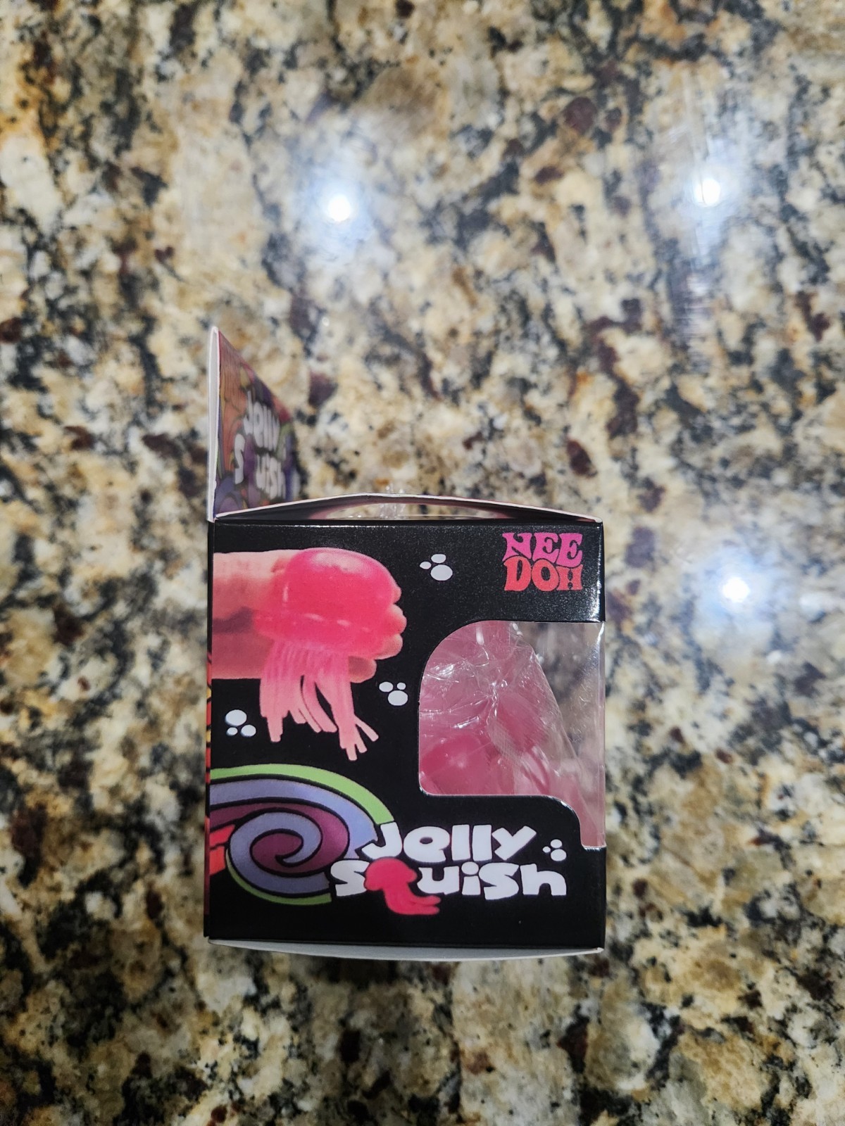 Pink NeeDoh Jelly Squish Glitter Jellyfish Stress Toy Squishy Squeeze Nee Doh