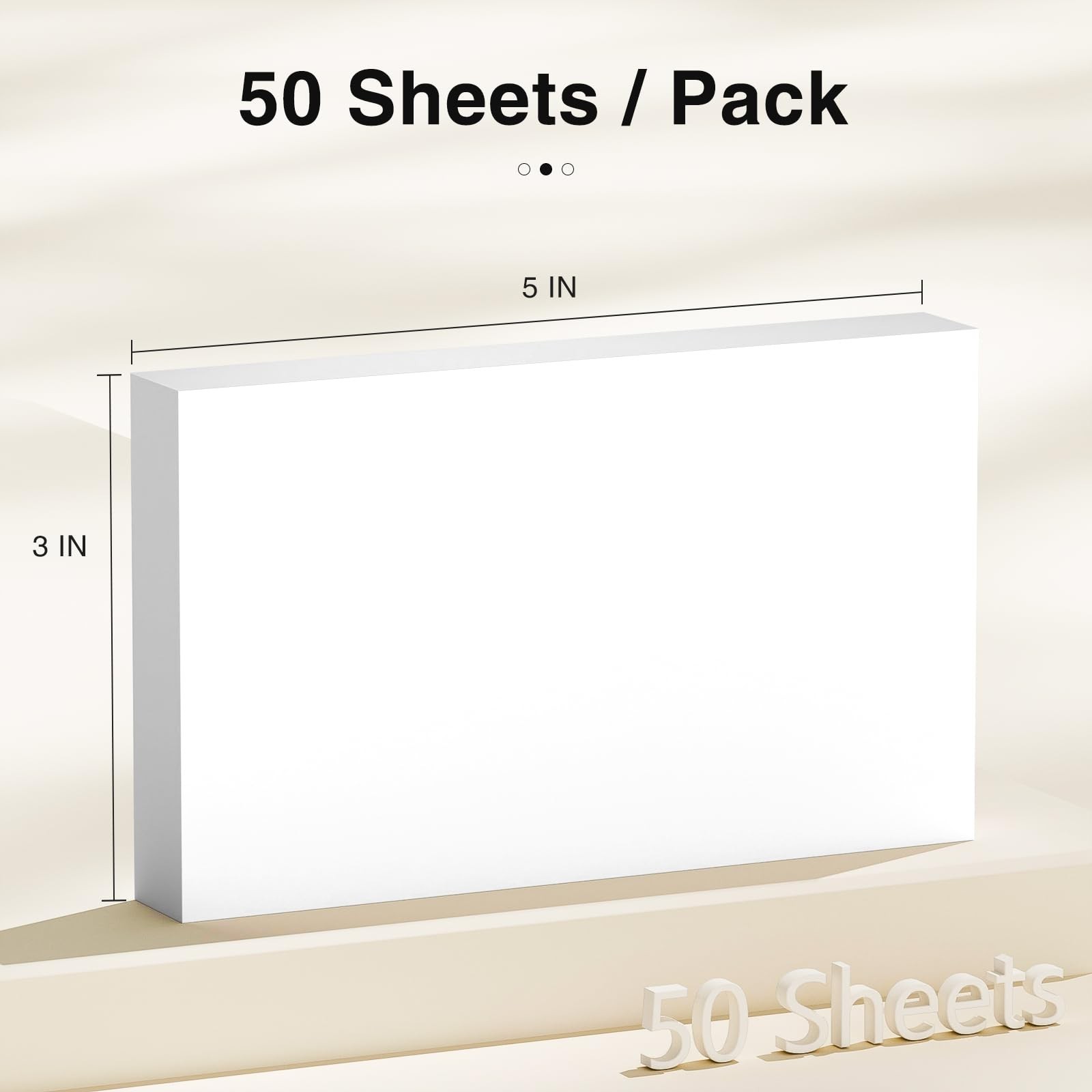 300 Count Blank Index Cards 3×5 Inch White Flash Cards Colored Cardstock, Unr…