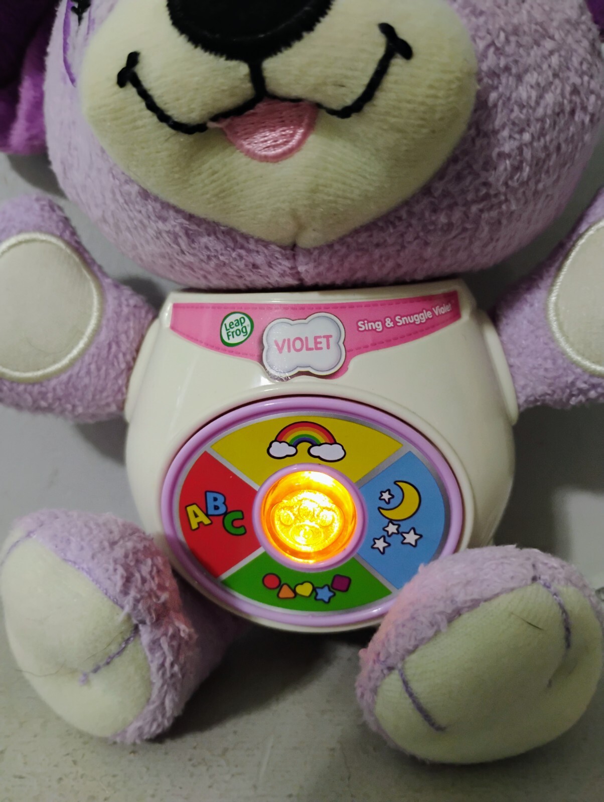 Leap Frog Sing & Snuggle Violet Purple Puppy Musical Interactive Plush Toy WORKS