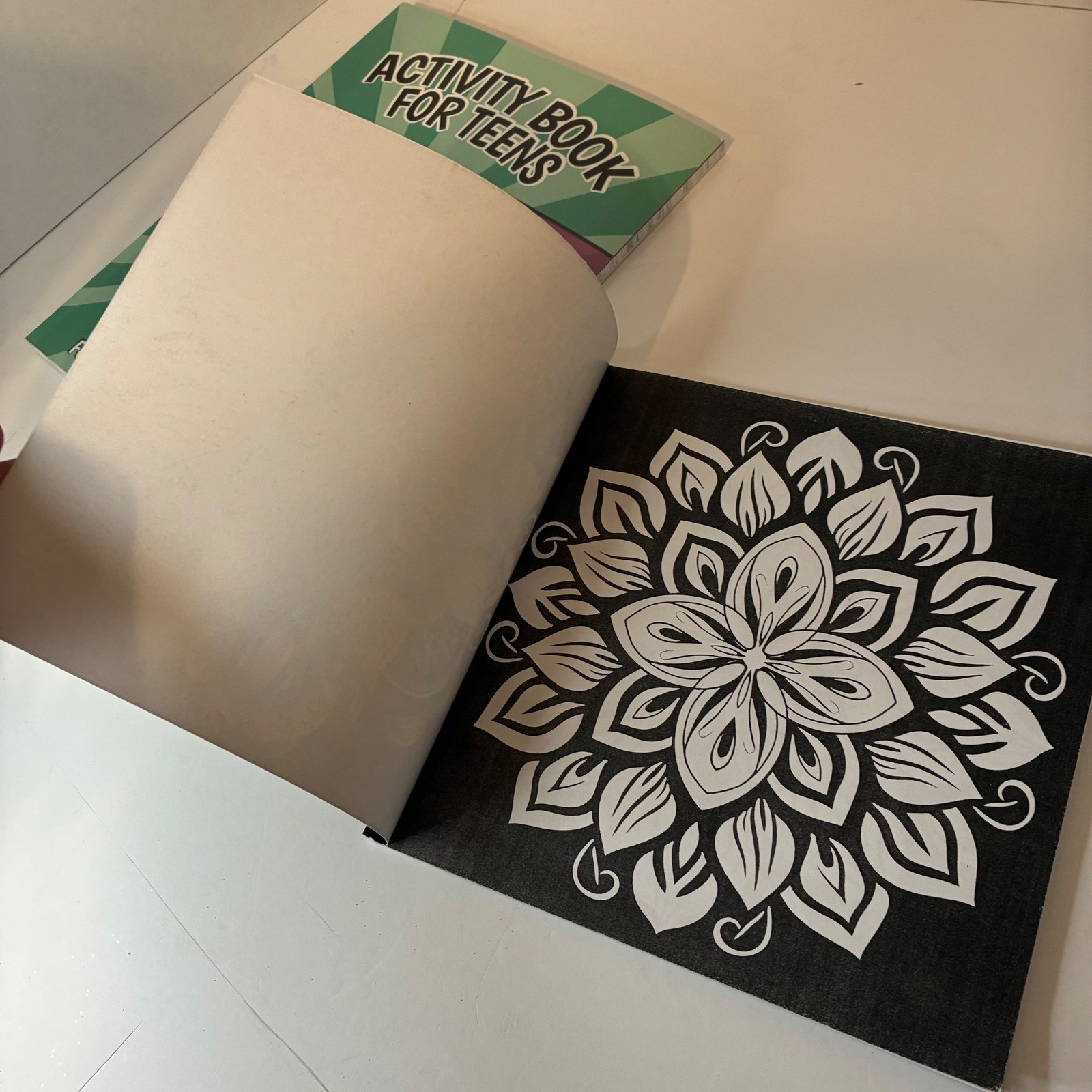 Activity Books For Teens Fun Puzzle Book Mandala Coloring Book Lot of 2 DIY