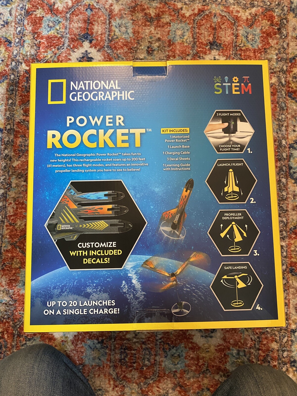 National Geographic Power Rocket (New, Sealed) 200 Feet, Blue Marble