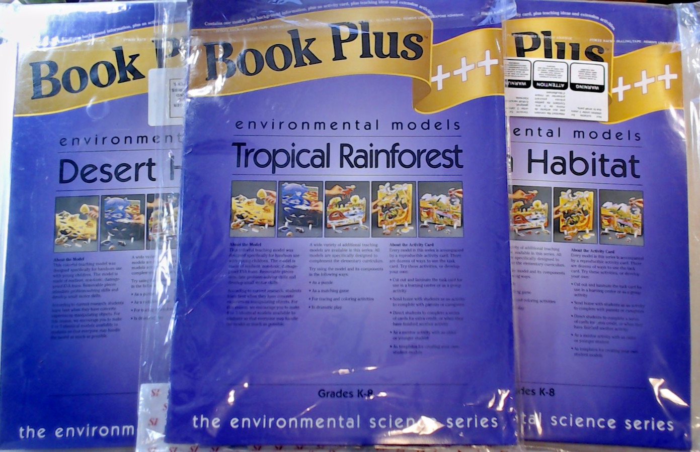 LOT OF 3 Book Plus +++ DESERT/URBAN/TROPICAL Science Model Model Kit -Homeschool