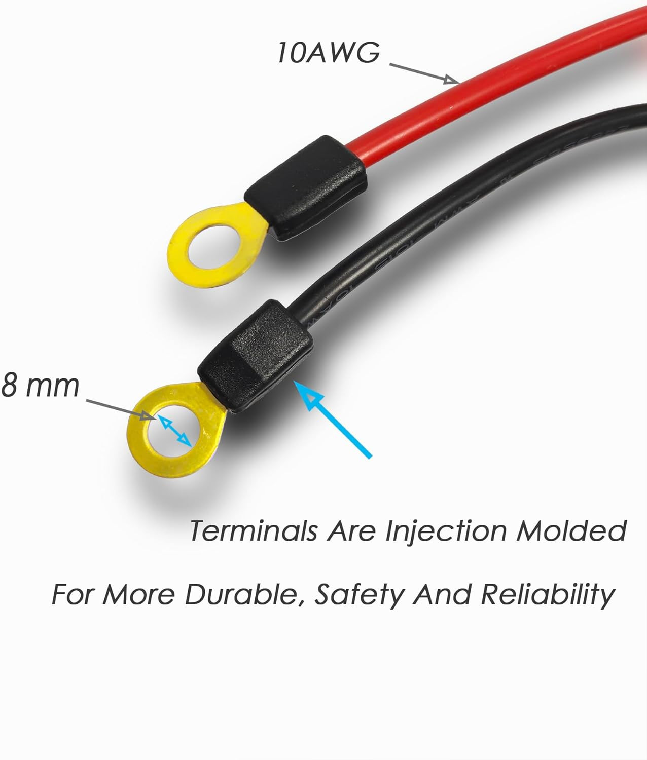 50A Heavy-Duty Jumper Cable, Automotive Booster Cables with Clip, Heavy-Duty Jum