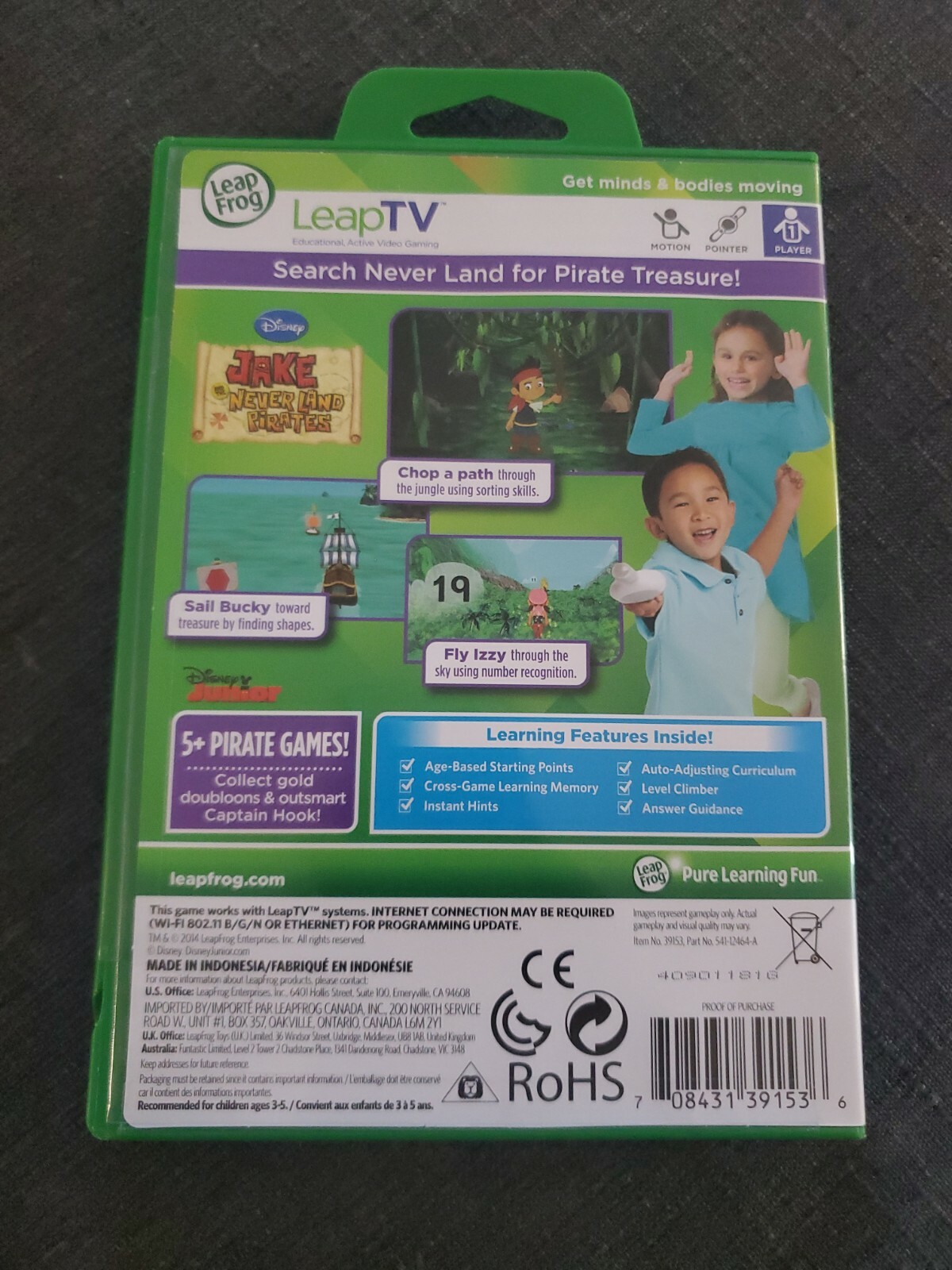 LeapFrog Leap TV Disney Jake and the Never Land Pirates educational video game