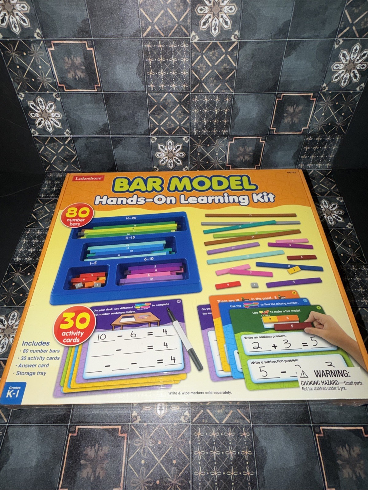Lakeshore Grades K-1 Bar Model Hands On Learning Kit Math Activity Cards Bars