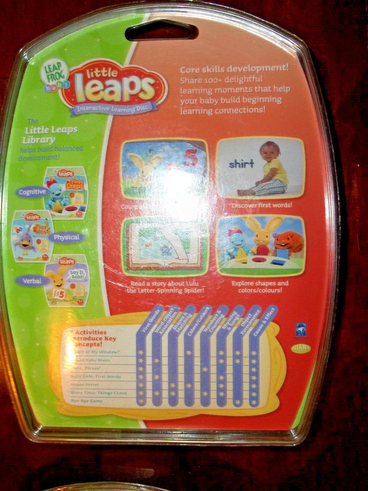 2 LEAP FROG BABY LITTLE LEAPS First Steps Games Shapes Colors Play & Move NEW