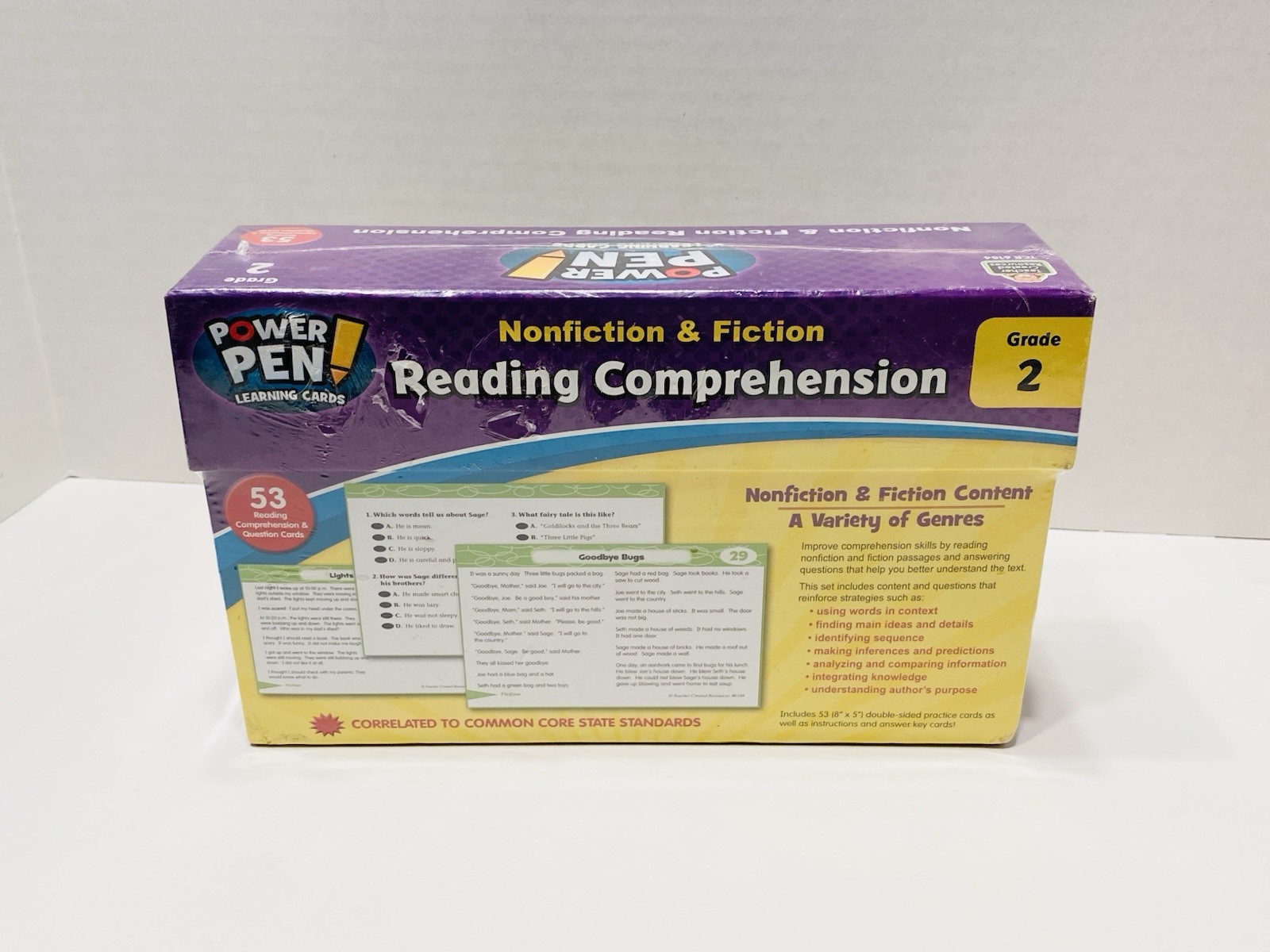 Power Pen Learning Cards Nonfiction & Fiction Reading Comprehension Grade 2