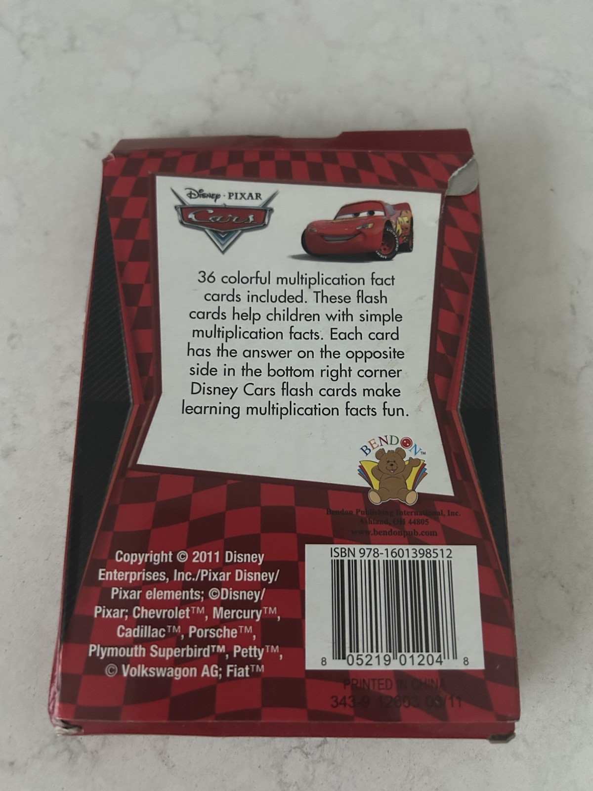 DISNEY PIXAR CARS BASIC MULTIPLICATION #36 CARDS NEW