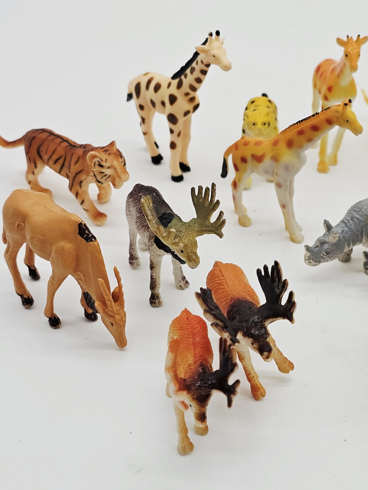 Large Lot of 36 Small 2″ Jungle Wild Farm Animals Plastic Toy Figures Pretend