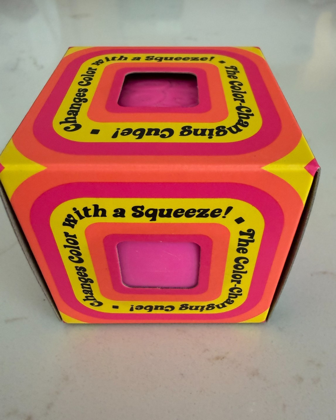 Nee Doh Color Change Cube Squishy Toy Pink Blue Yellow *Free Shipping*