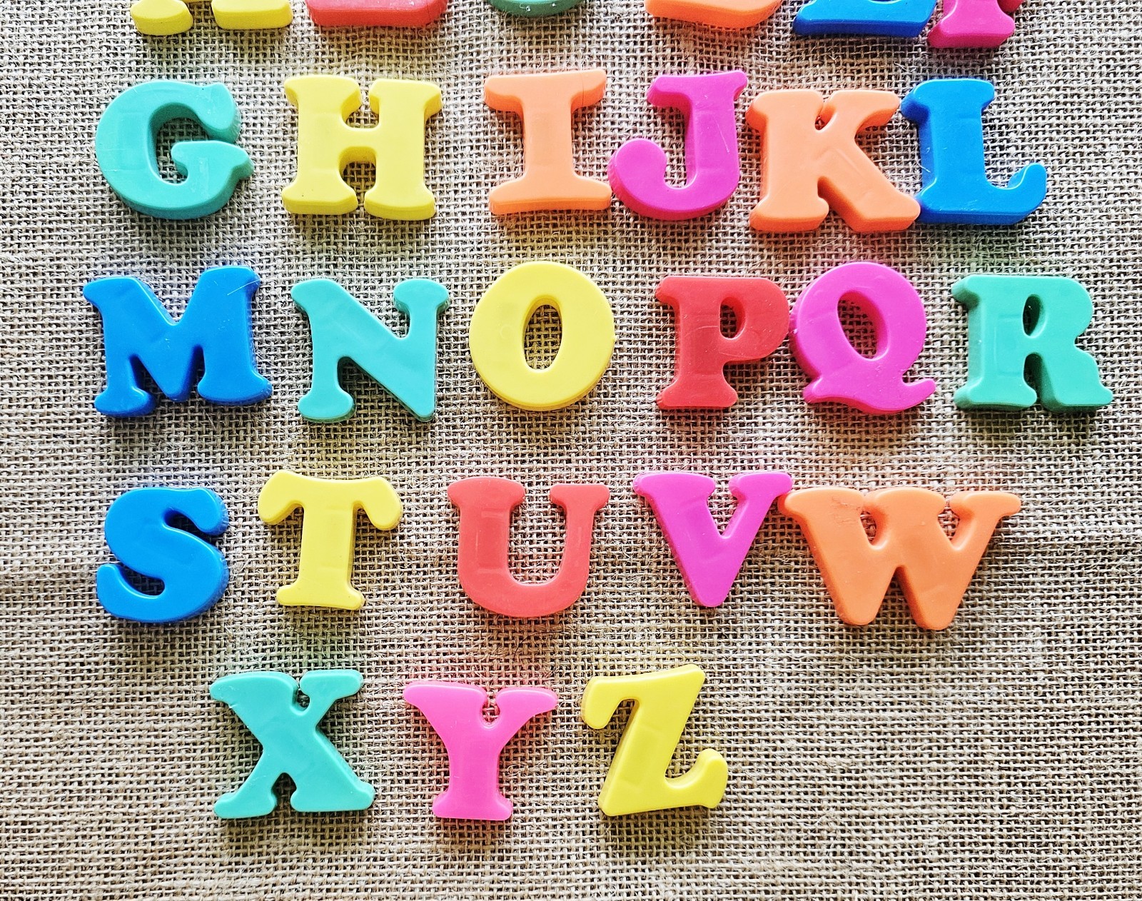 Vintage Childrens Magnetic Plastic Alphabet Letters 1.5″ Complete Educational