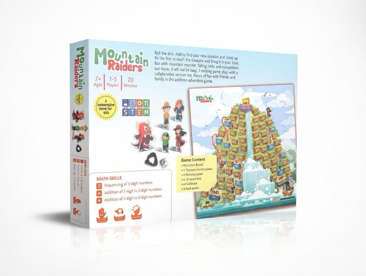Logic Roots Mountain Raiders Math Board Game Ages 7+ 8-11 12-16 Years