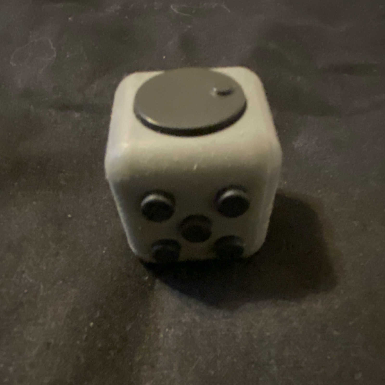 Gray 6-Sided Fidget Cube with Button, Roller, Joystick Mechanisms for Ages 8+