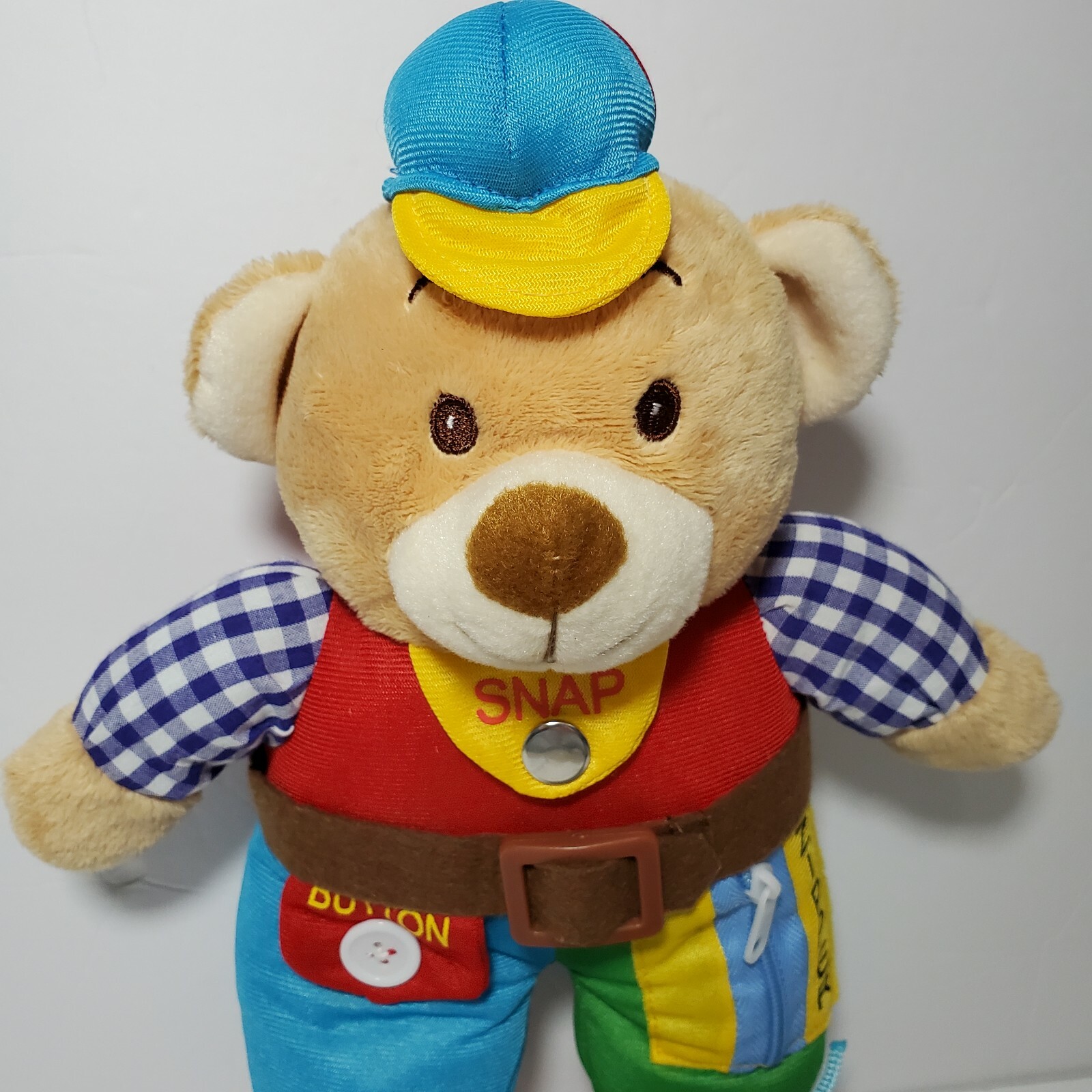 GabiToy Educational Musical Teddy Bear Plush 14” Learning Zipper Button Snap GUC