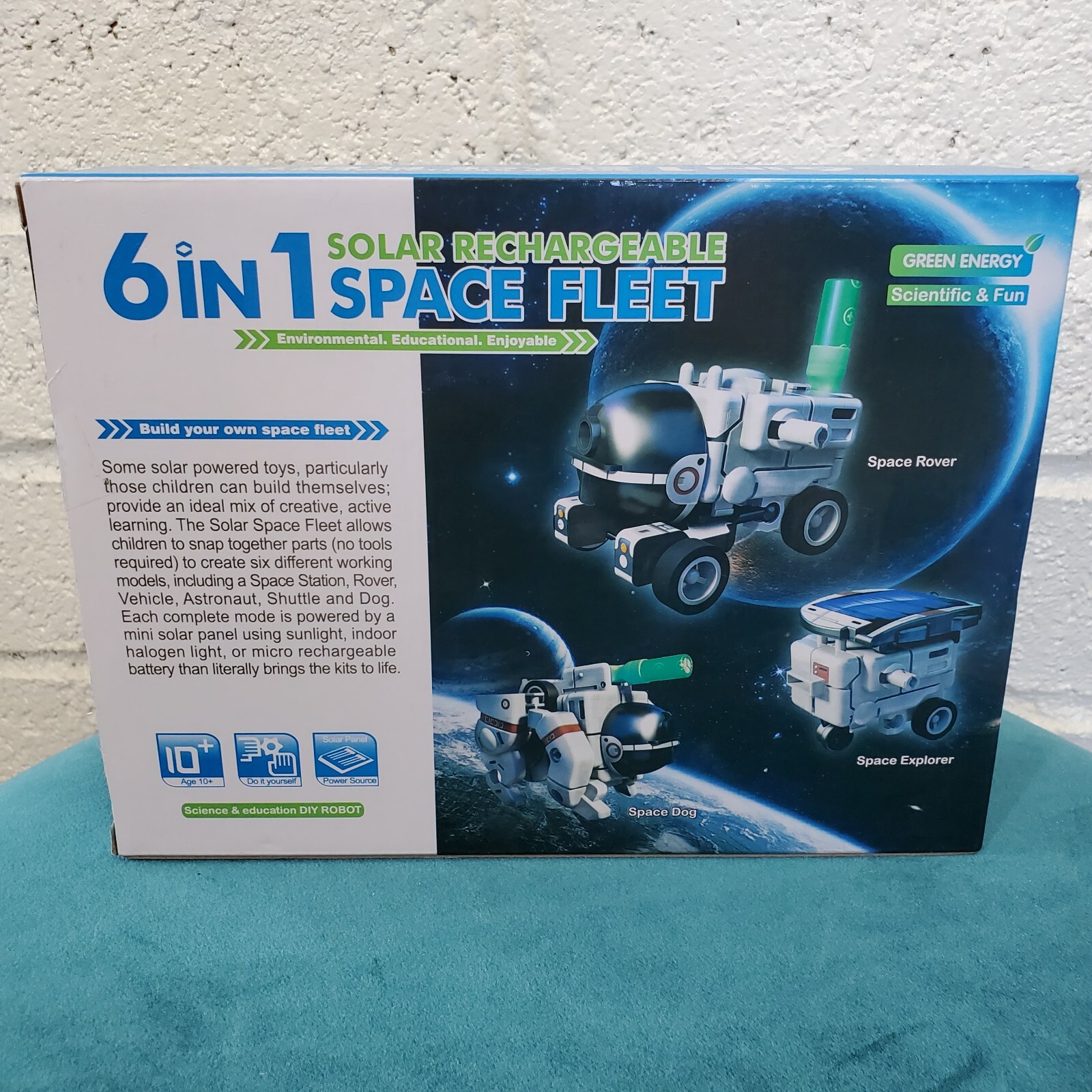 STEM 6 in 1 Solar Rechargeable Space Fleet Robots Learning Kit DIY Science NEW