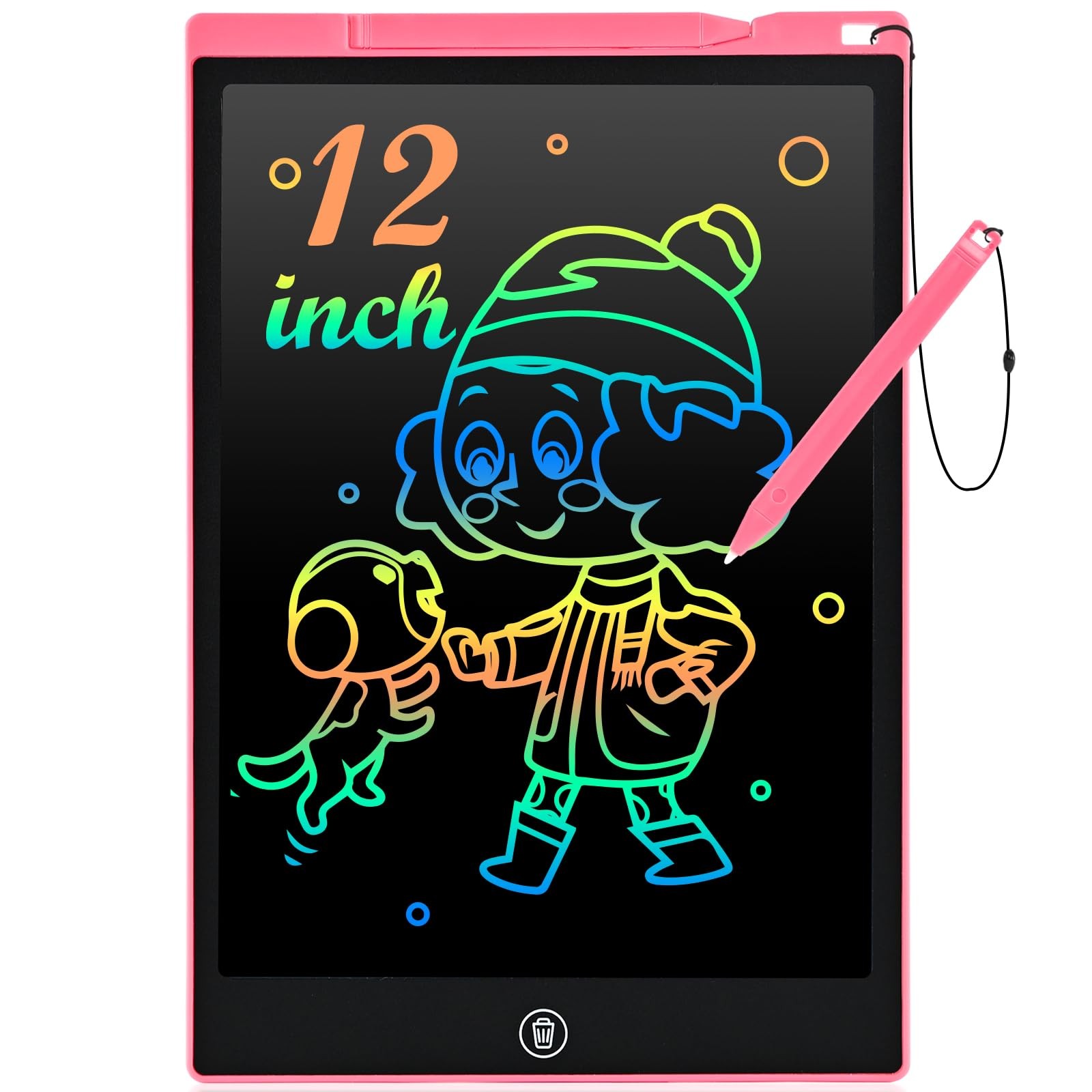 cimetech LCD Writing Tablet, Toddler Girl Toys for 1-3 12 Inch, 12” Pink